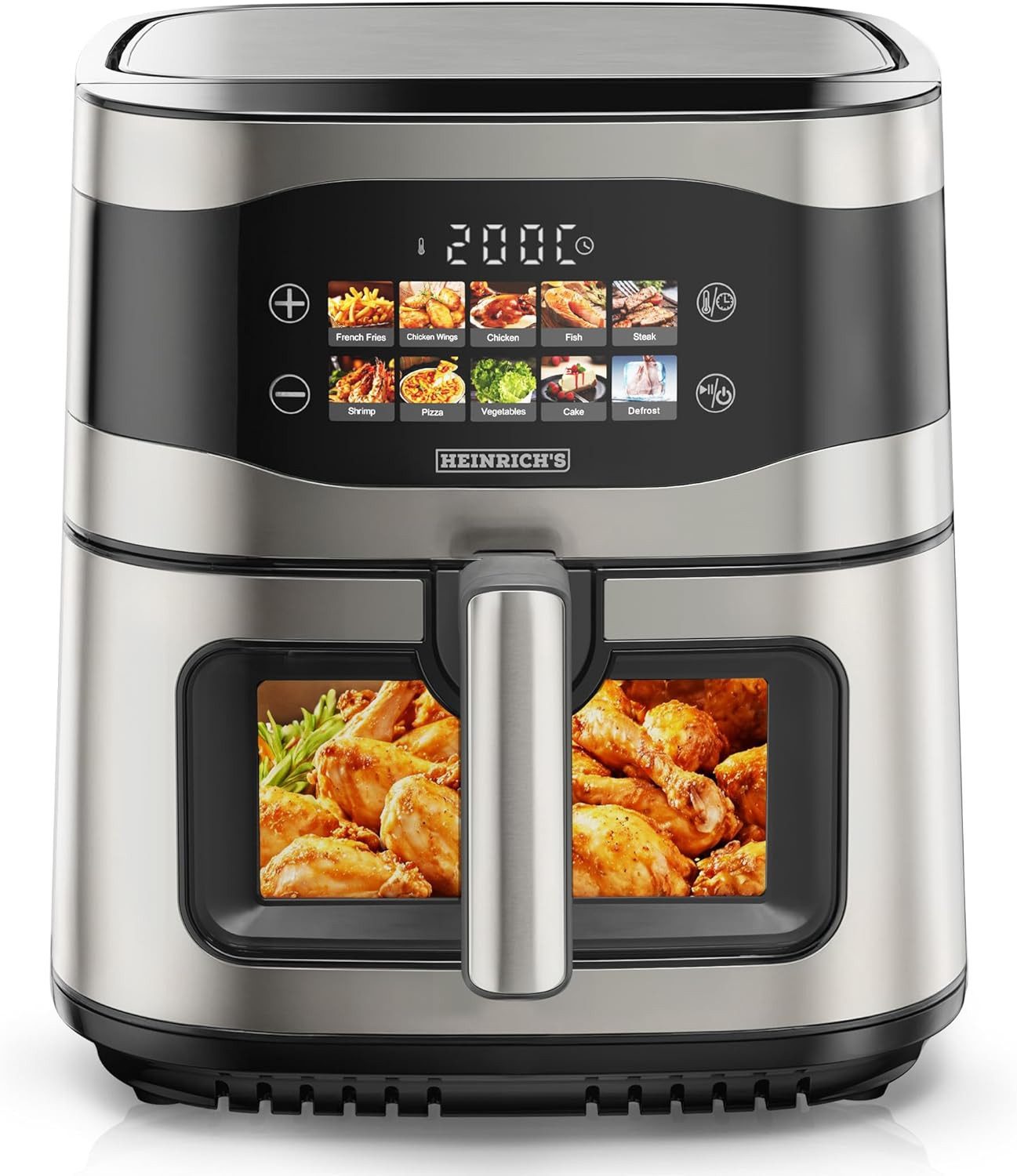Heinrich´s Heißluftfritteuse, 1800 W, LED-Display mit Touch Bedienung, spülmaschinenfest