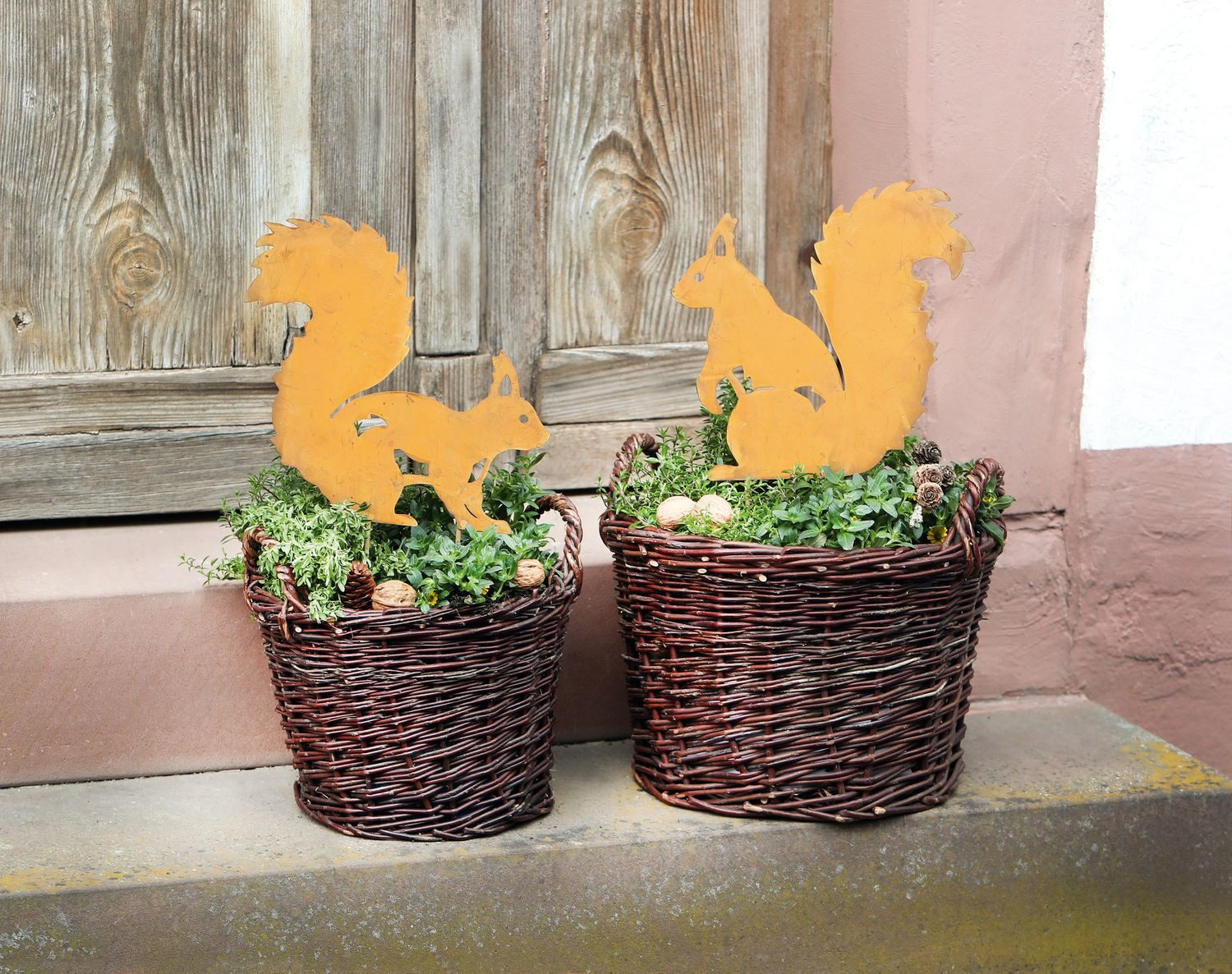 Frank Flechtwaren Gartenstecker Gartenstecker Eichhörnchen 2er günstig online kaufen