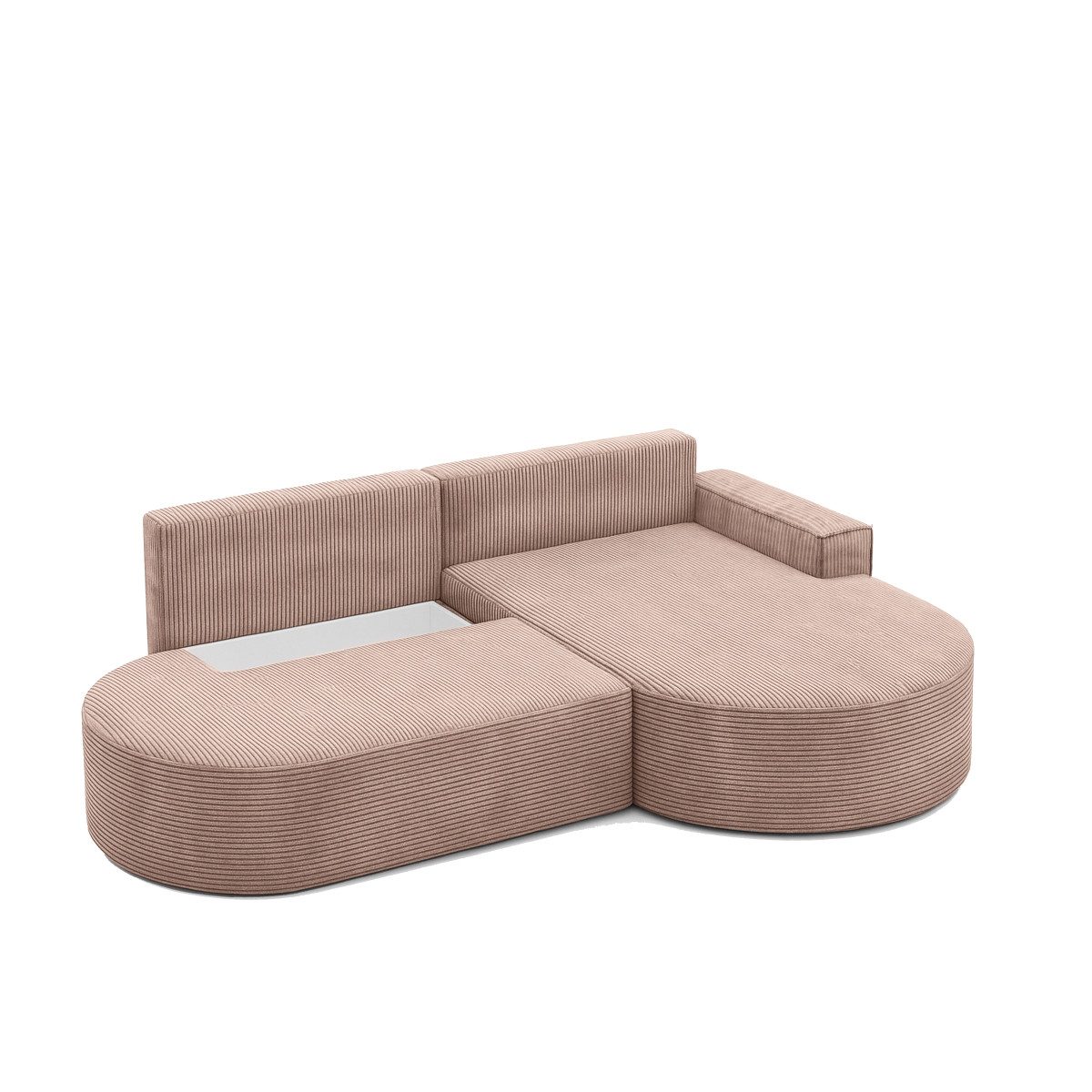 Kaiser Möbel Ecksofa Modena Pro mit Schlaffunktion und Bettkasten stoff Poso,Arena,Salvador, Hochwertiger HR-Schaum, Wellenunterfederung Typ B, Elegantes
