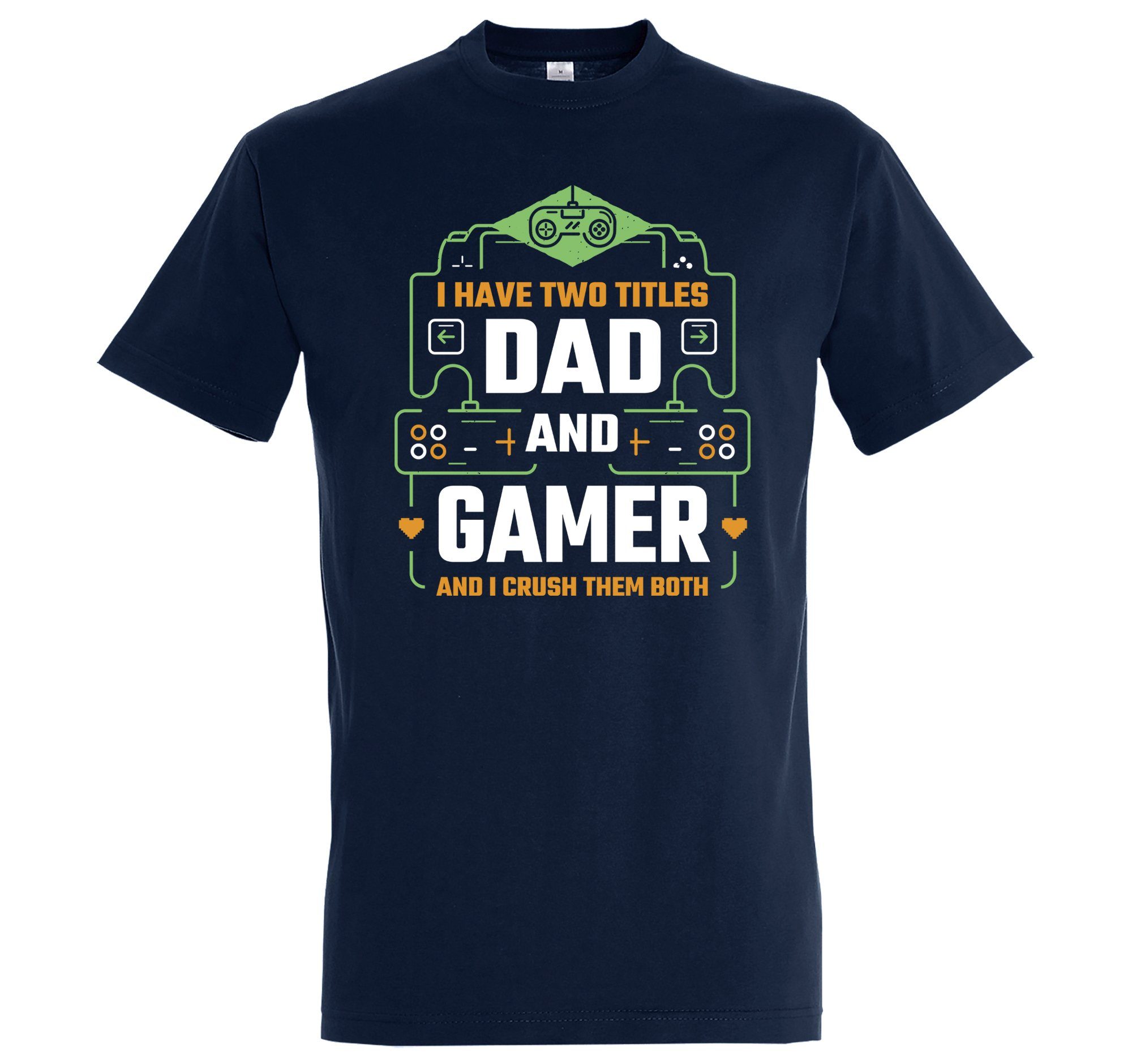 Youth Designz T-Shirt "Dad And Gamer" Herren Shirt mit trendigem Frontprint Navyblau