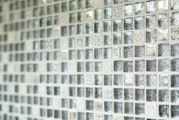 Mosani Mosaikfliesen Glasmosaik Kunstsstein Mosaikfliese Resin silber anthrazit