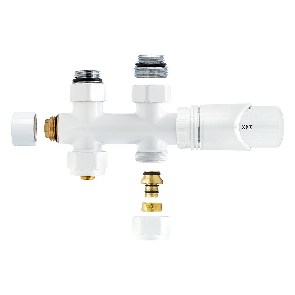 Belrad Heizkörper BLR313, Anschlussgarnitur Mittelanschluss Multiblock Durchgang 1/2" PEX