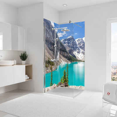 Schulte Badrückwand DecoDesign Foto über Eck Bergsee, (Set, 2-tlg), Wandverkleidung, fugenloser Fliesenersatz, Duschrückwand