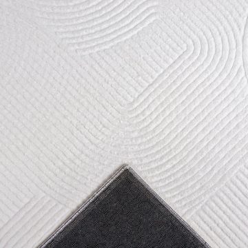 Teppich Schöner warmer Teppich mit elegantem Linienmuster in weiß, Carpetia, rechteckig, Höhe: 16 mm
