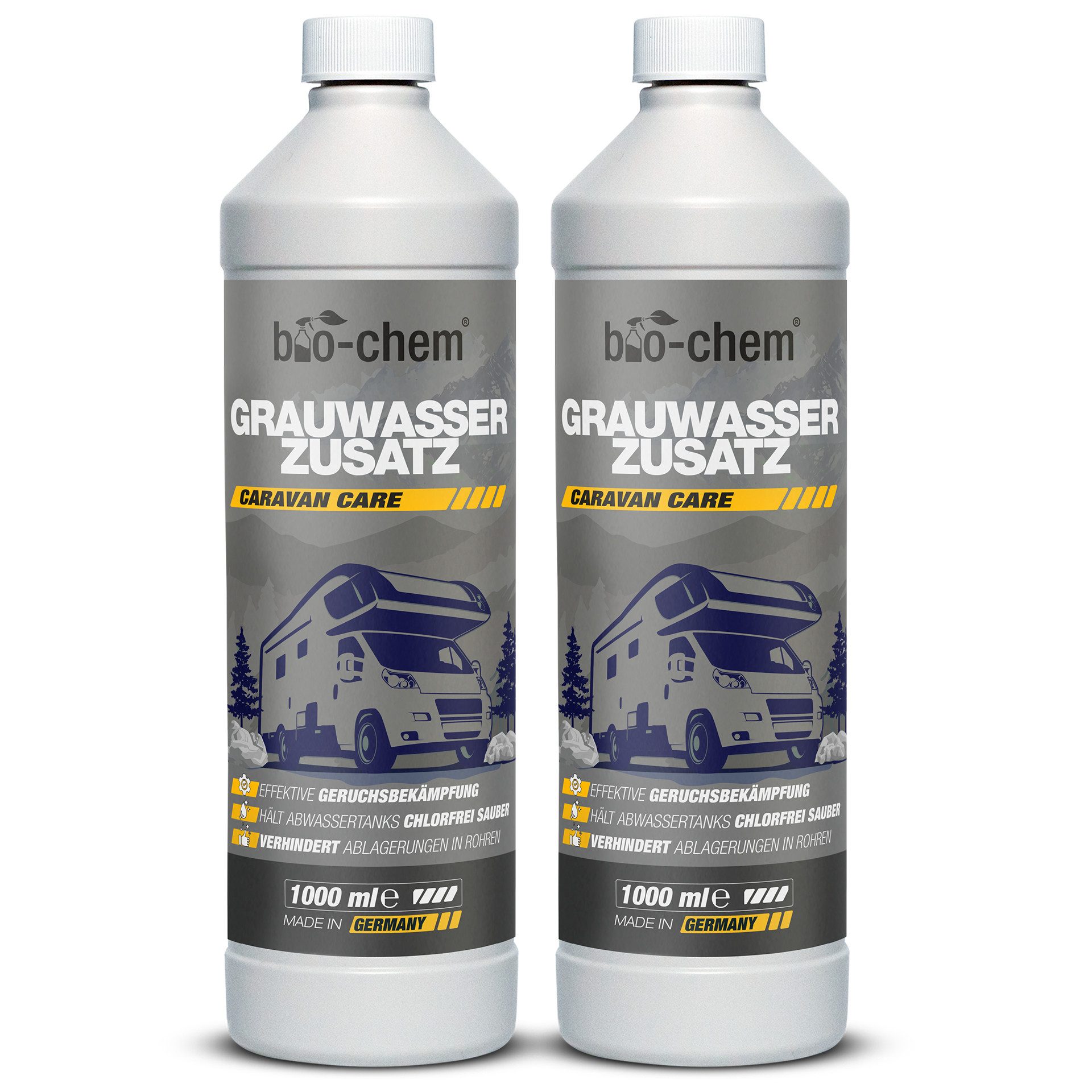 bio-chem Grauwassertank-Zusatz 2x 1L – Konzentrat gegen Gerüche Campingtoilettenreiniger