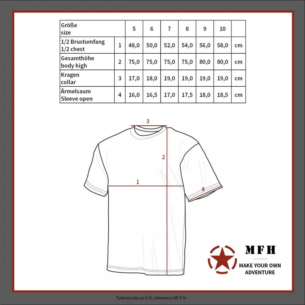 MFH Unterhemd BW Tropenunterhemd mit Klett und Abzeichen.