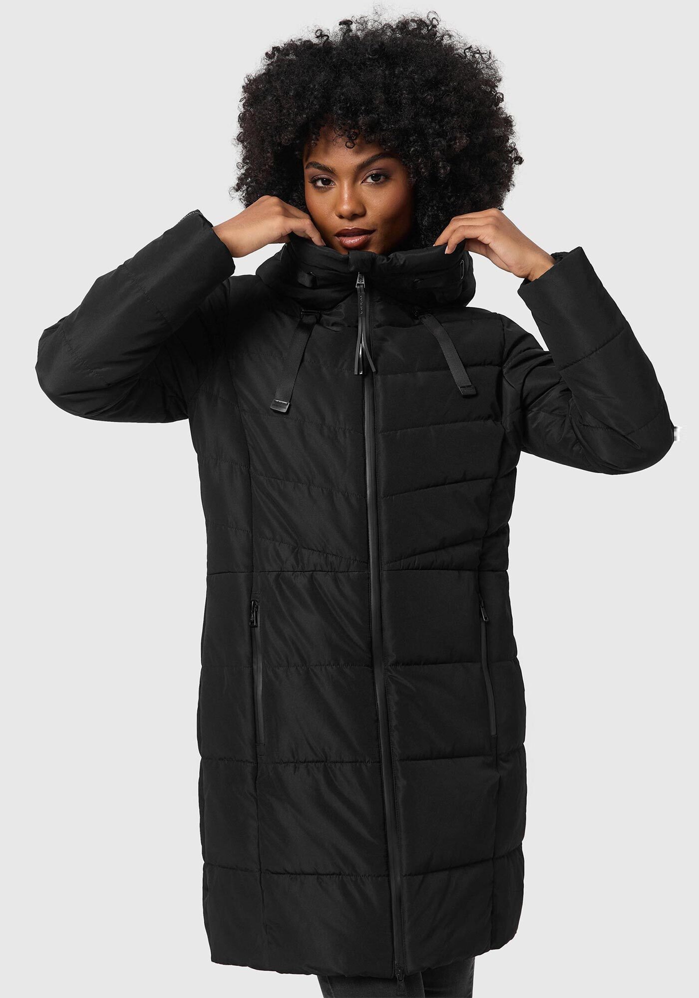 Marikoo Winterjacke Natsukoo XVI Stepp Mantel mit großer Kapuze – Bild 3 von 5