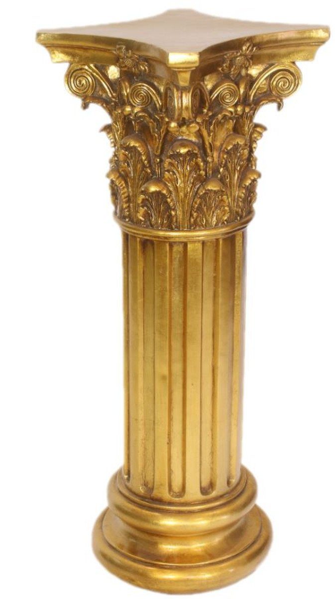 Padrino (2 Stk) Casa Beistelltisch Säulen Gold Barock Durchmesser 50 Set cm