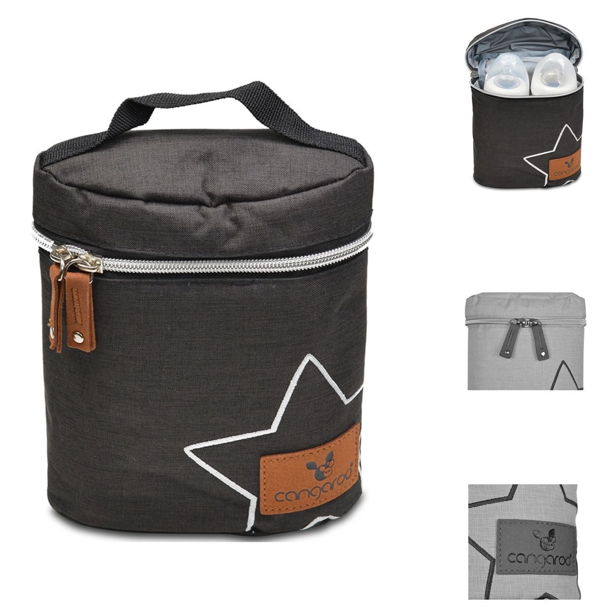 Cangaroo Wickeltasche Charlie (1-tlg), auslaufsicher, Reißverschluss, Griff, Thermobox, Babyflaschen