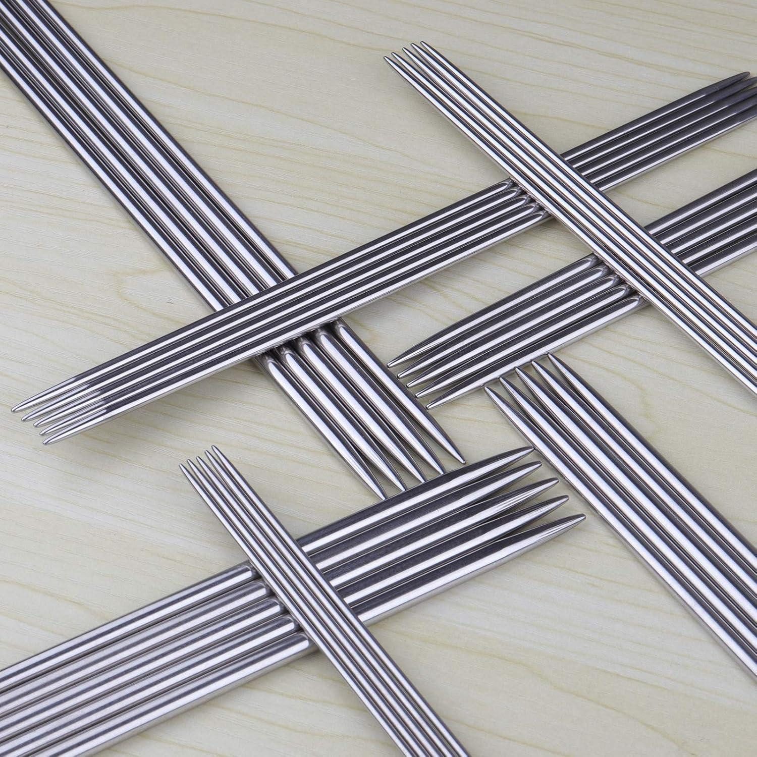 LuxusKollektion Stricknadeln Metall Stricknadel Set 2,0-6,5 mm Edelstahl Doppelspitzig Nadelspiel