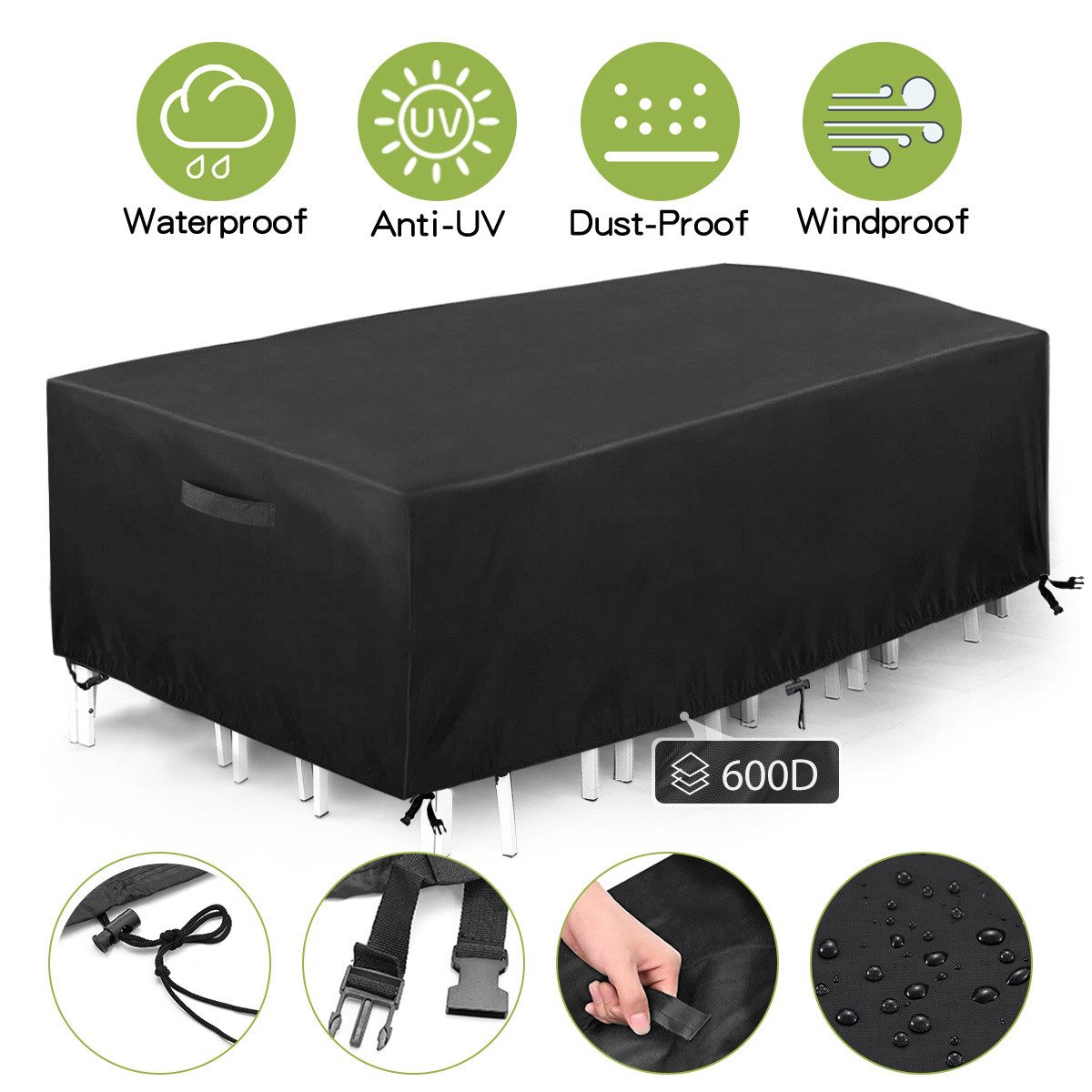 KING DO WAY Gartenmöbel-Schutzhülle KING DO WAY Sofa Cover – Hochwertige Schutzabdeckung für Gartenmöbel, Wetterfest, Pflegeleicht, robust