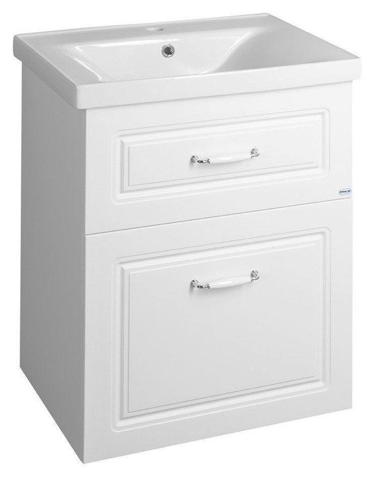 Aqualine Waschbeckenunterschrank FAVOLO Unterschrank 57x72,5x44,6cm, Weiß matt Aqualine-FV260