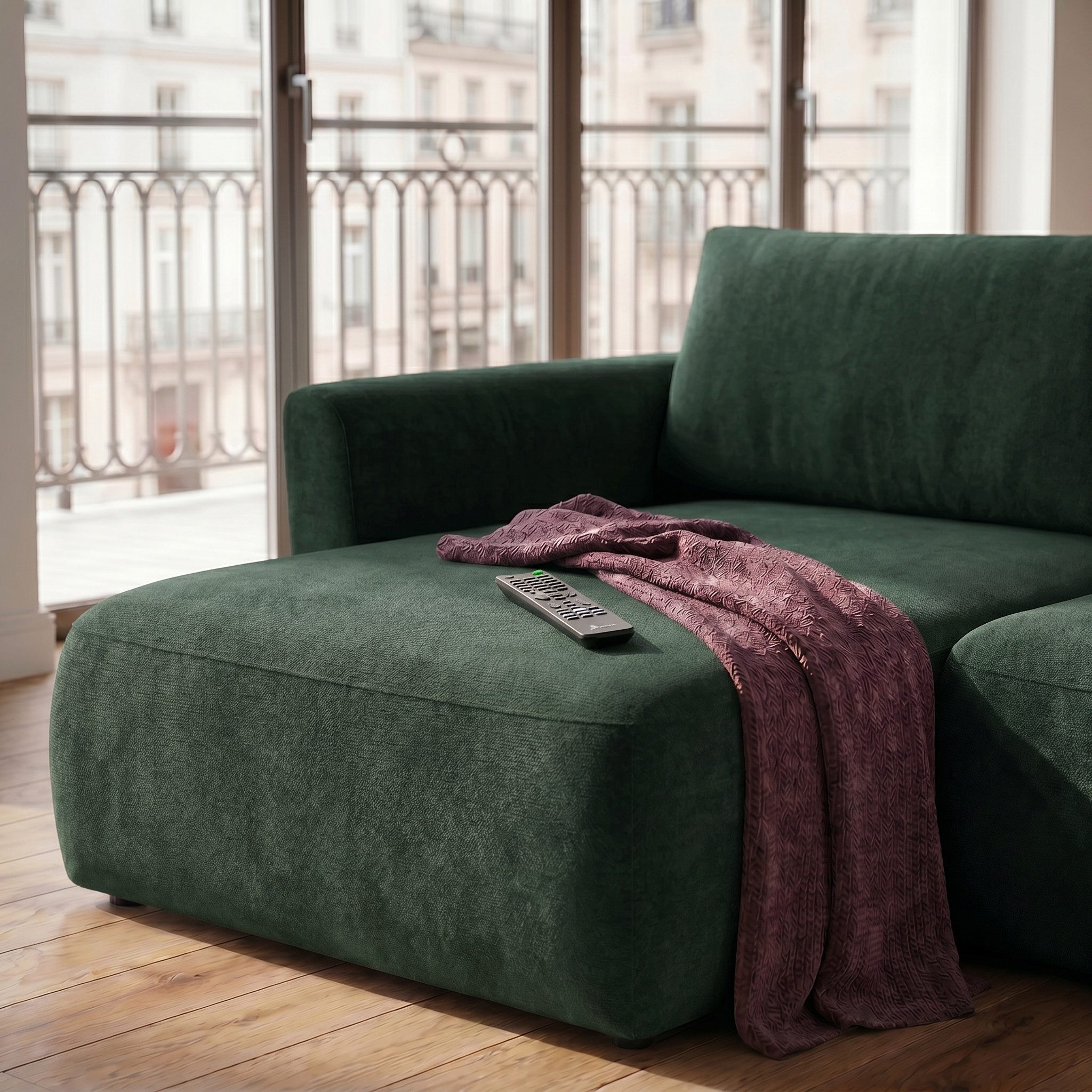 Muffo Ecksofa Bella mit Schlaffunktion Easy-Clean, mit Schlaffunktion und Bettkasten 230x165 cm, mit Armlehnen und Stauraum