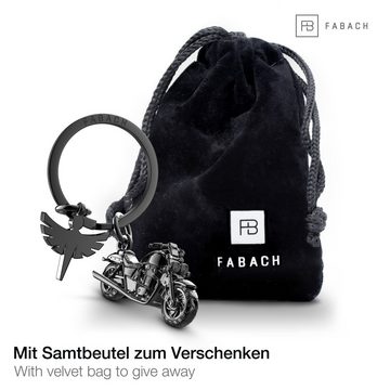 FABACH Schlüsselanhänger Chopper Motorrad mit Schutzengel - Engel Glücksbringer Motorradfahrer