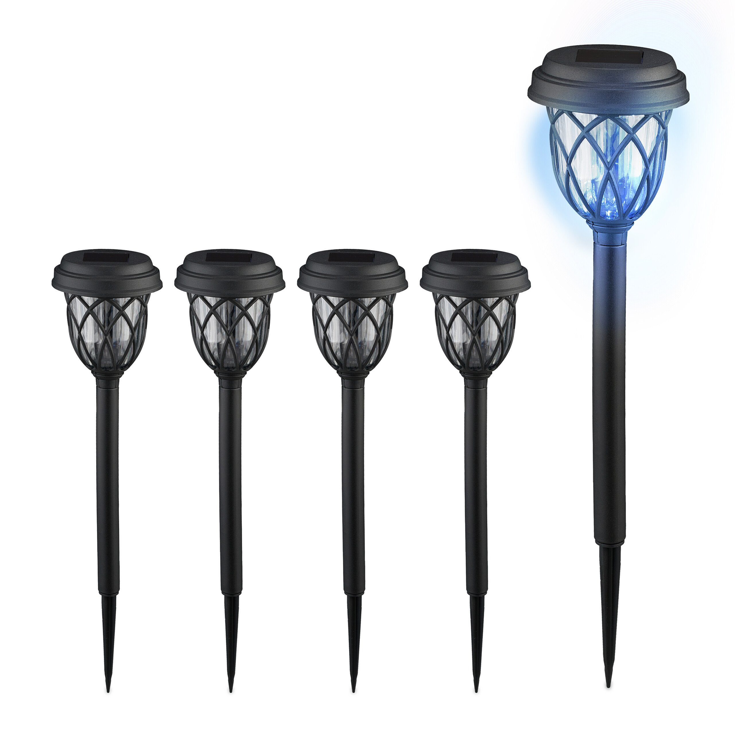 relaxdays LED Solarleuchte Solarlampen-Set Laterne, 5er günstig online kaufen