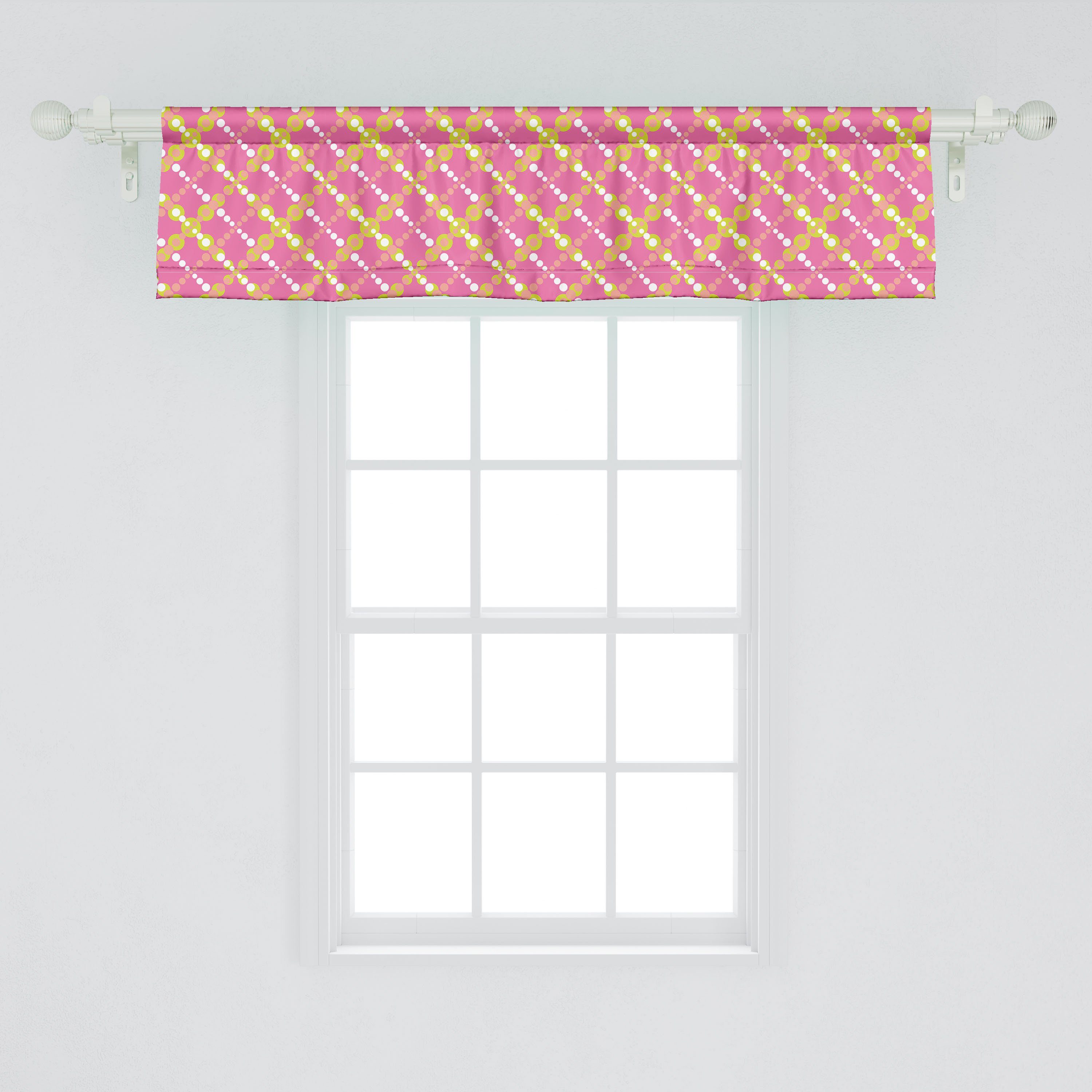 Stangentasche, Schlafzimmer Vorhang Küche Volant Motiv Geometrisch mit für Abakuhaus, Dekor Diagonal Scheibengardine Kreuzschraffieren Microfaser,