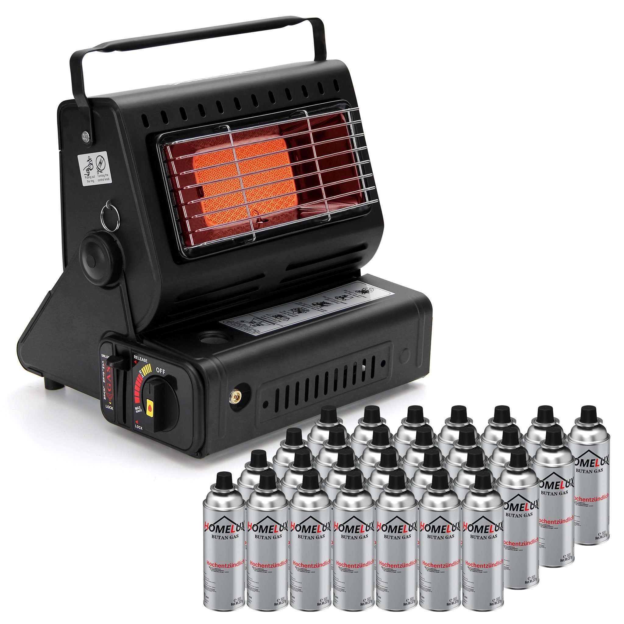 HOMELUX Heizstrahler 1300W 2in1 Tragbare Gasheizung, günstig online kaufen