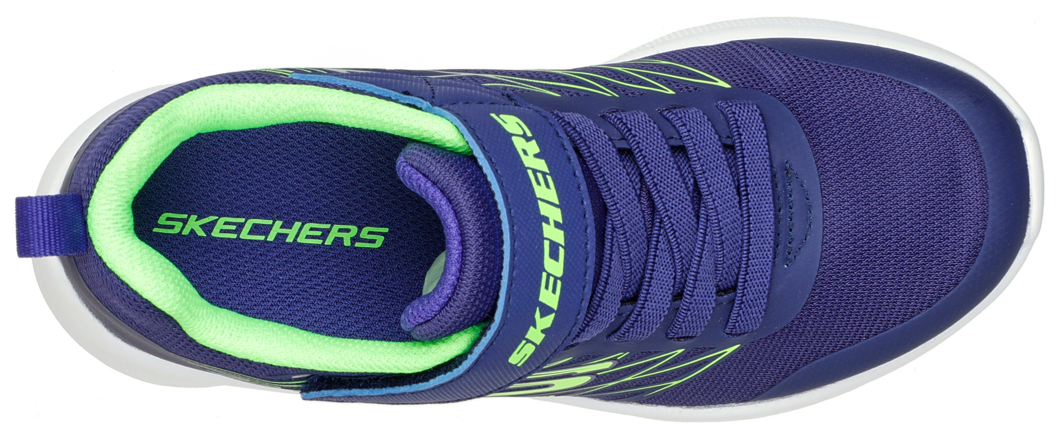 Skechers Kids navy-limette Sneaker MICROSPEC mit Kontrastbesatz