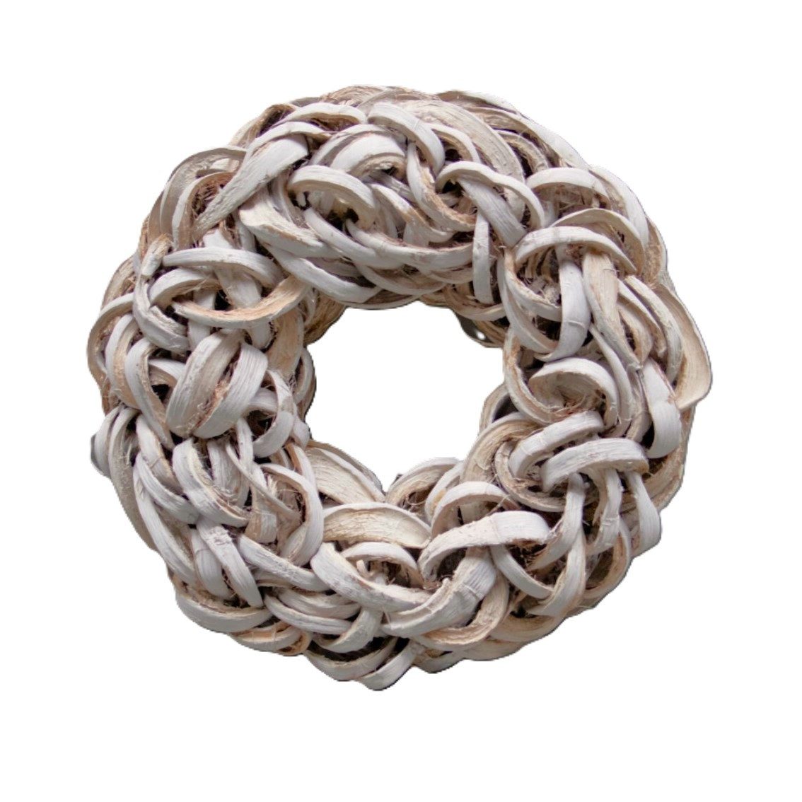 Couronne Dekokranz Deko Kranz Tür Kokos Naturmaterialien Weiß Modern 40 cm