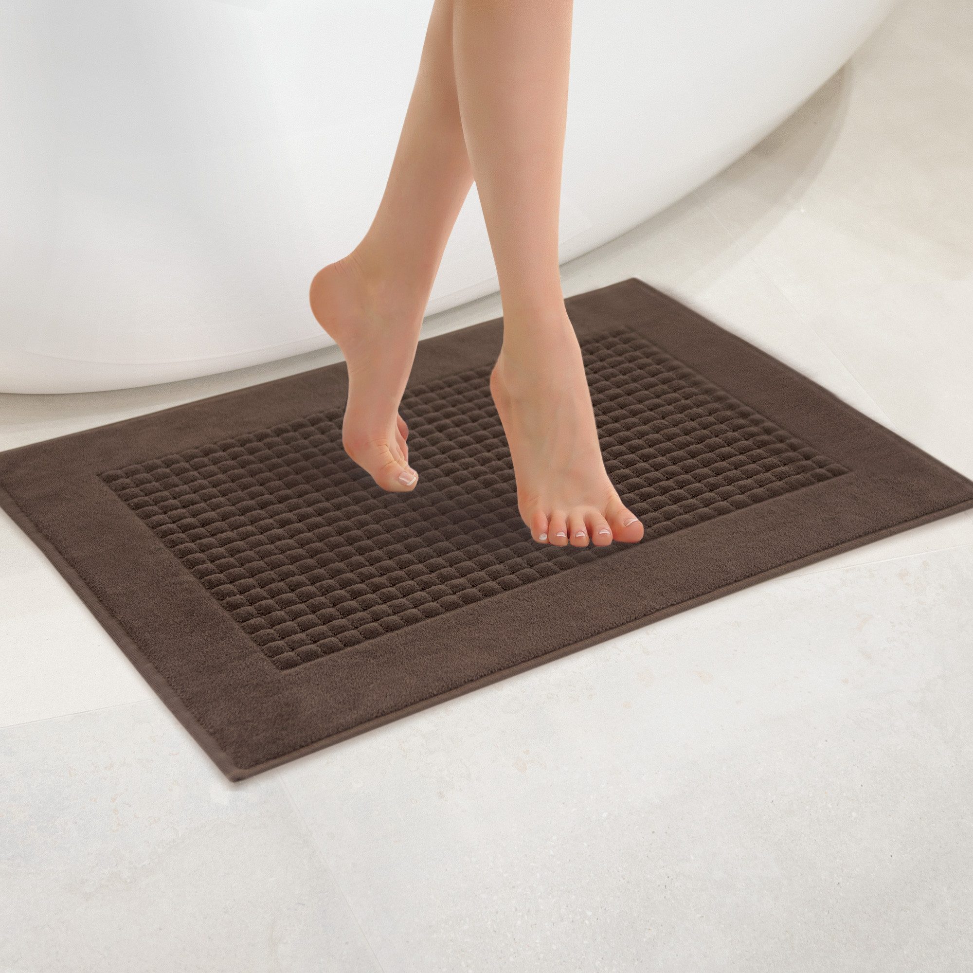 Zwoltex Badematte 50x70 I Badezimmerteppich aus 100% Ägyptischer Baumwolle 840 GSM, 100% Baumwolle, 50x70cm
