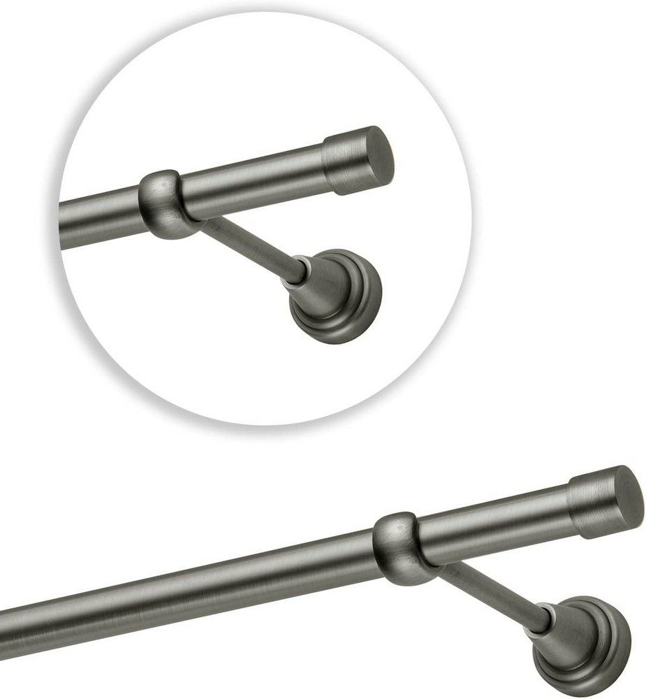 MDEKOR Gardinenstange Vorhangstange 19mm, 1-läufig, kürzbar, 1-läufig Wand oder Deckenmontage, 120 cm Antik Stahl
