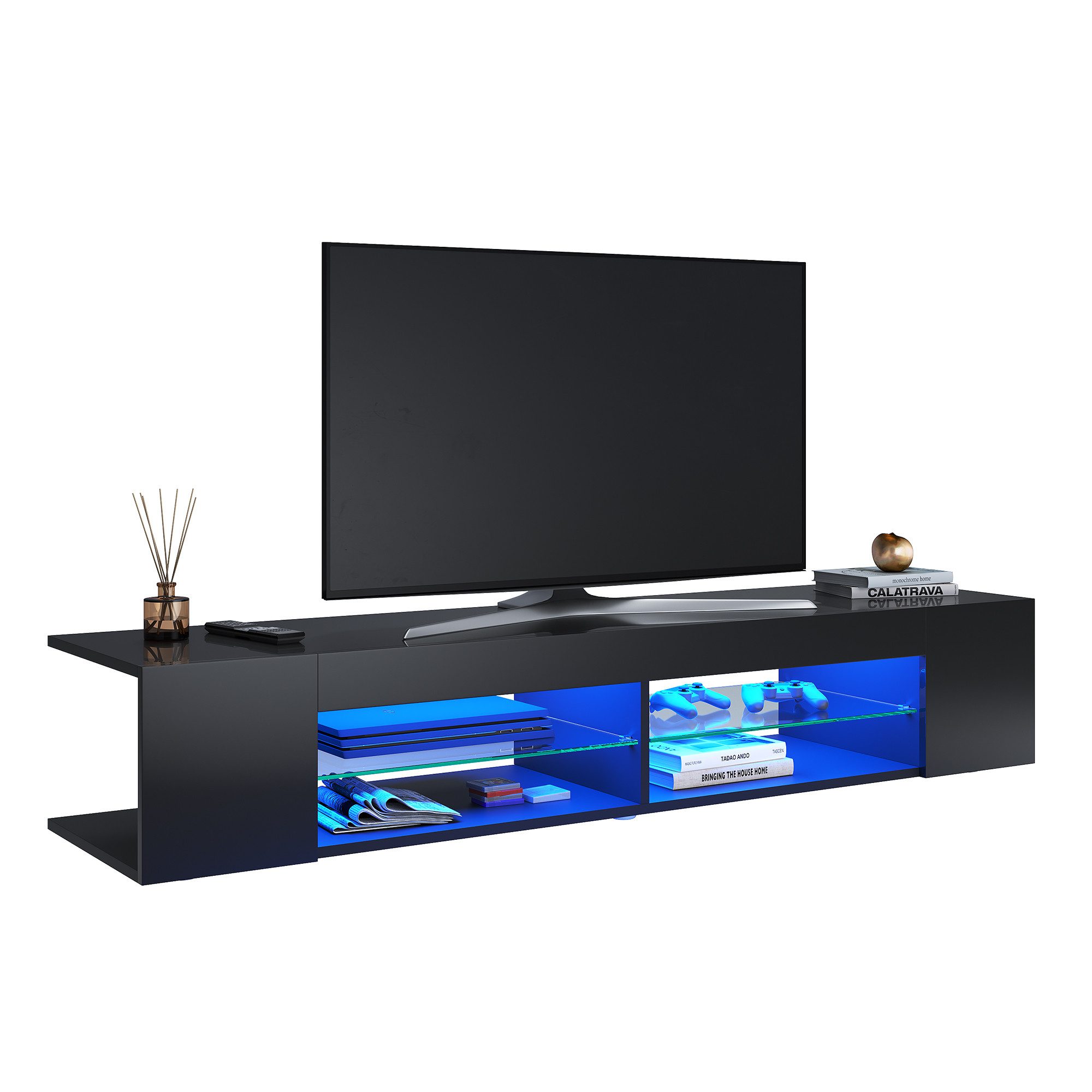 SONNI Lowboard TV Schrank schwarz/weiß, Lange günstig online kaufen
