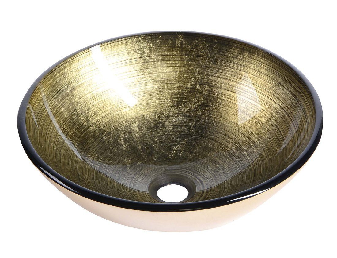 Sapho Waschtisch FIANNA Glas-Waschbecken zum Aufsetzen Durch. 42cm, Bronze, Sapho-2501-21
