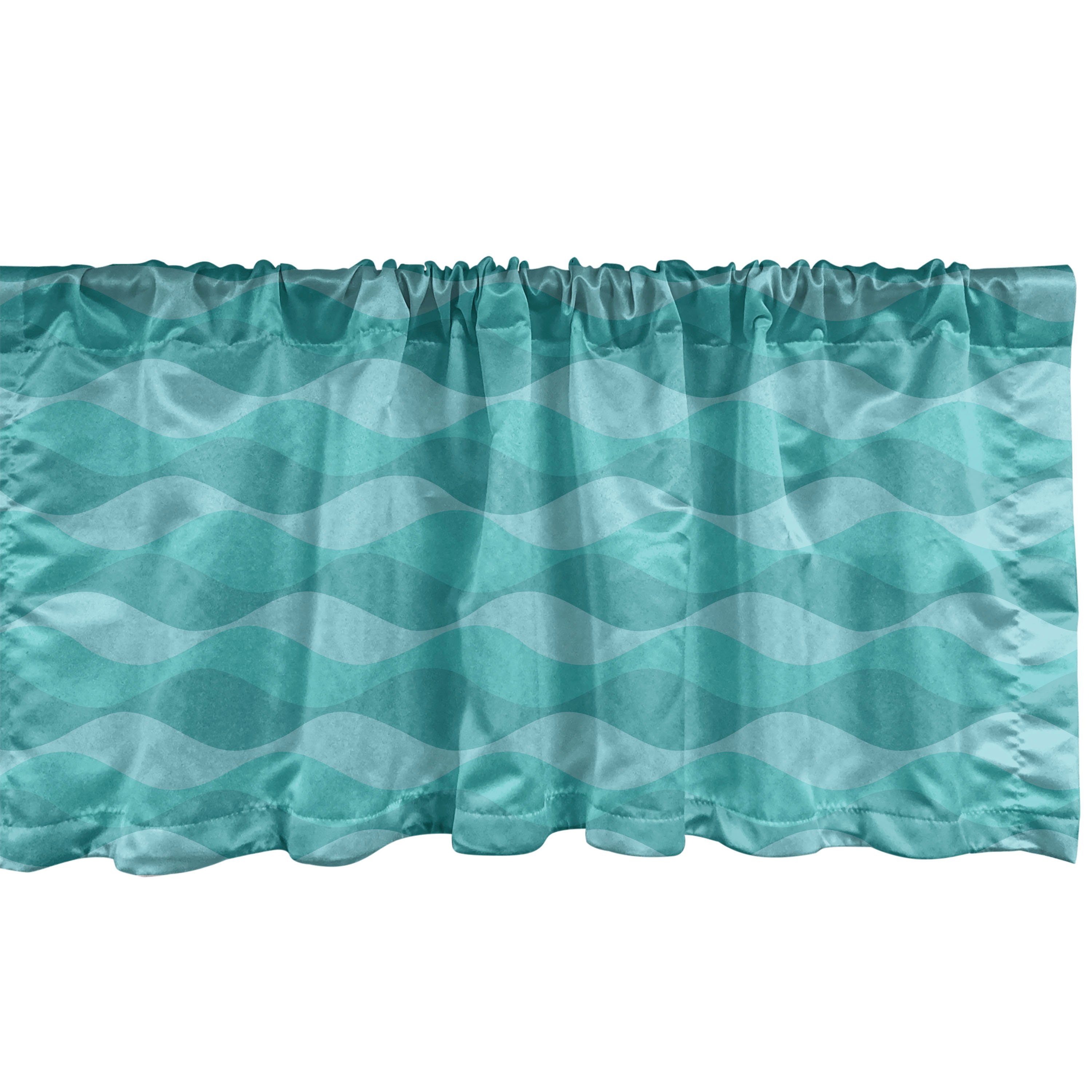 Welle Schlafzimmer Volant Unterwasser-Design Abakuhaus, Microfaser, mit Küche Vorhang Dekor Abstrakt Scheibengardine Stangentasche, für