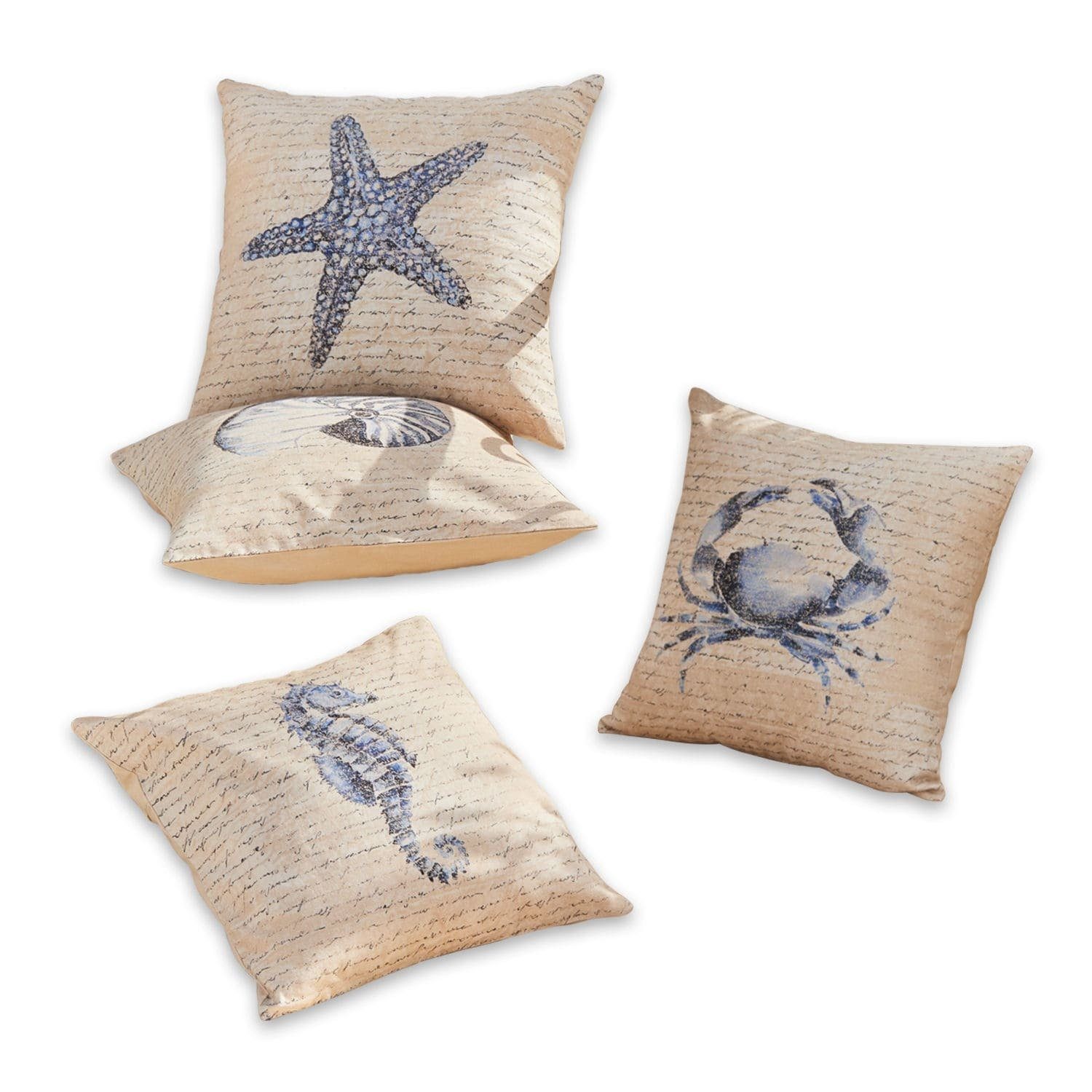 Mirabeau Kissenhülle Kissenhülle 4er Set Sealand beige/blau günstig online kaufen