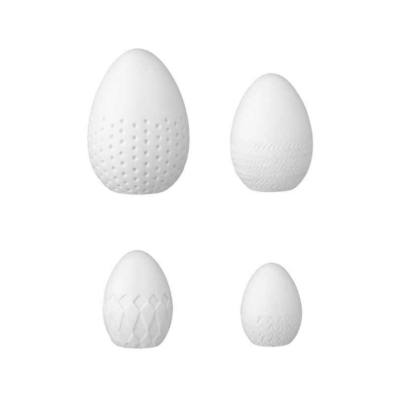 Räder Design Dekofigur FRÜHLINGSBOTEN Porzellaneier Relief, 4er Set