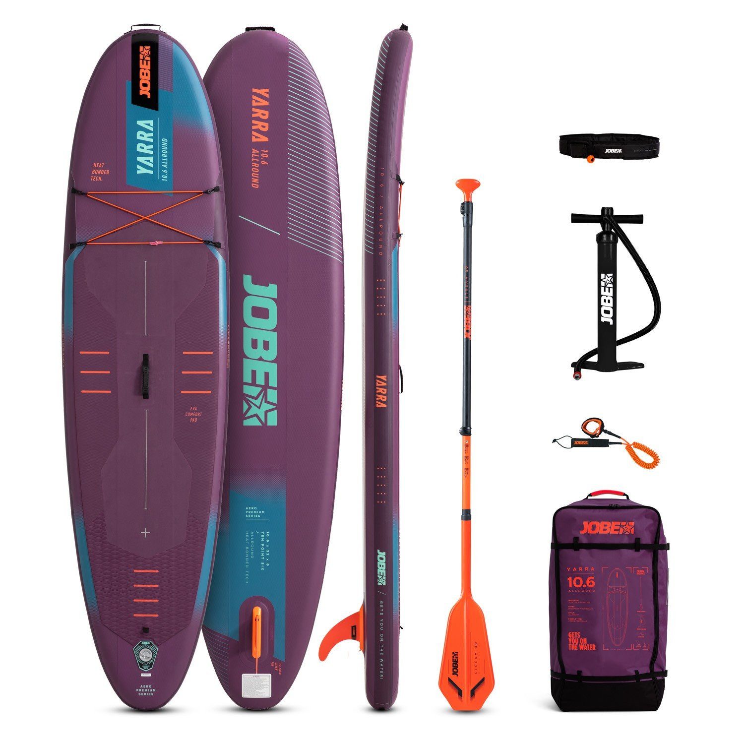 SUP-Board Jobe Aero Yarra SUP Board 10.6 Package Purple Stand up Paddle