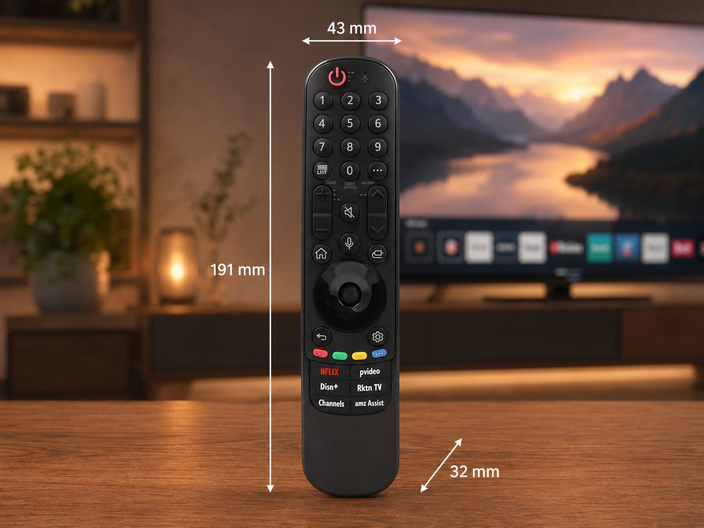 azurano Ersatz für LG AN-MR21GA AKB76039701 Universal-Smart-TV-Fernbedienung (AN-MR21GA, AKB76039701 für 2021 LG OLED, Nano Cell, QNED Mini LED)
