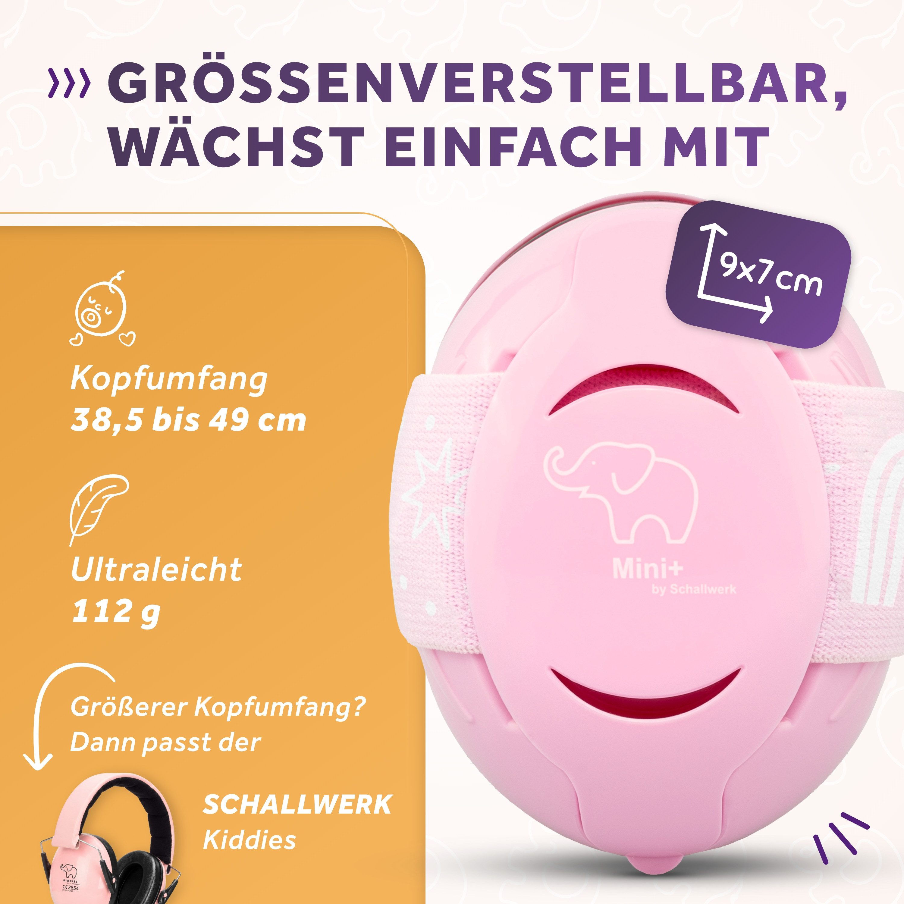 Schallwerk Kapselgehörschutz Mini+ Gehörschutz Baby, Lärmschutz Ohrenschützer Babys & Kleinkinder, (Ohrenschutz für Babys & Kleinkinder, mit verstellbarem Kopfb – Bild 4 von 5