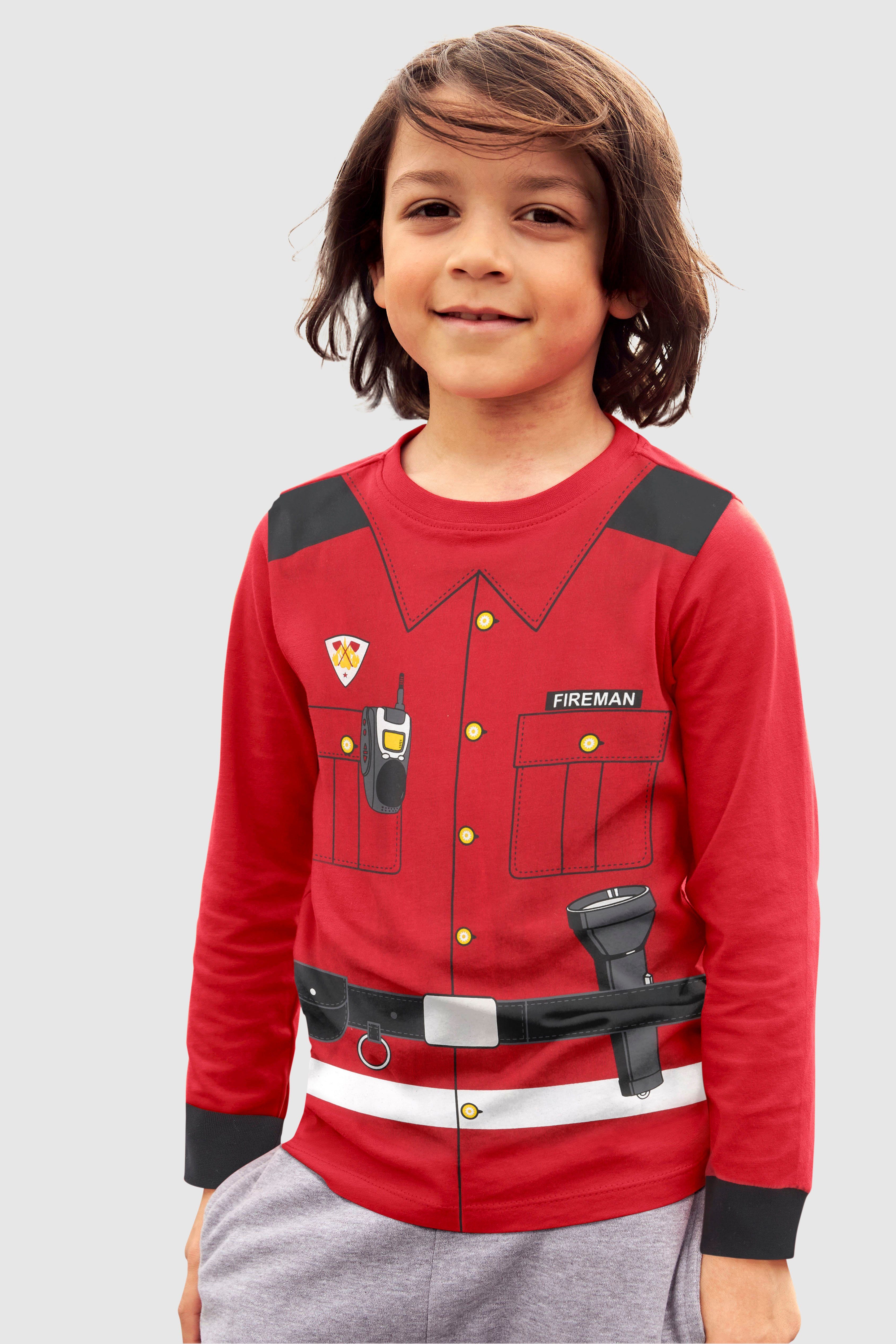 KIDSWORLD Langarmshirt FEUERWEHR Uniform-Druck