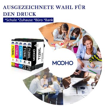 MOOHO 12er-pack Ersatz für T1295 T1291 T1292 T1293 T1294 Tintenpatrone (Epson 129XL 129 XL Workforce WF3520 Epson Stylus SX235W SX435W, Epson Stylus Office BX305FW BX535WD BX625FWD BX525WD)