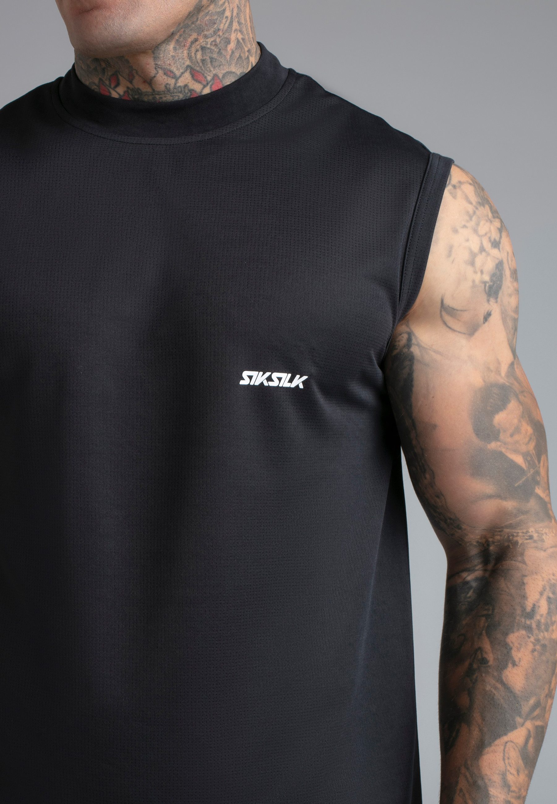 Siksilk Tanktop SikSilk Herren Schwarz Sleeveless T-Shirt