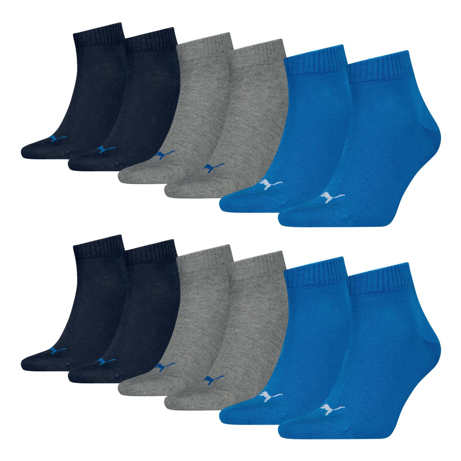 PUMA Freizeitsocken Quarter Socken (6-Paar) mit Cat-Logo und PUMA-Schriftzug