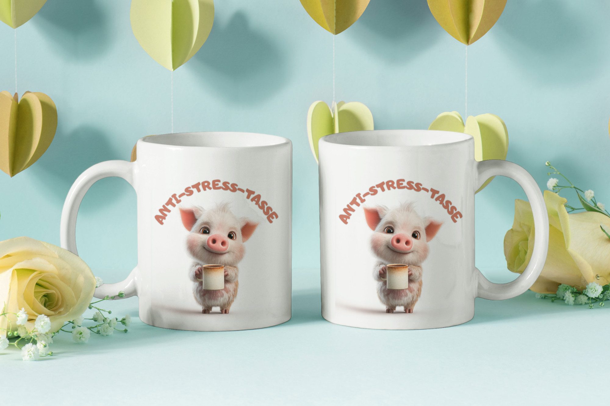 WS-Trend Tasse Anti Stress Schweinchen Kaffeetasse Teetasse Tasse Geschenkidee, Keramik – Bild 2 von 4