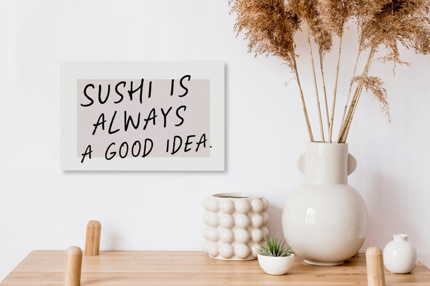 OneMillionCanvasses® Leinwandbild Zitate Aufhängefertig, 30x20 - ist gute - Essen, Wandbild Idee cm immer (1 St), Leinwandbilder, eine - Sprichwörter Sushi Wanddeko