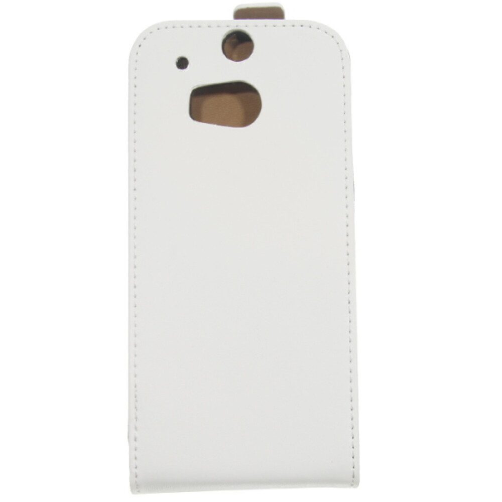 Handytasche Flip Hülle Handyhülle für HTC One M8 Weiß Leder Tasche Schutz 42507105 (Flip Cover)