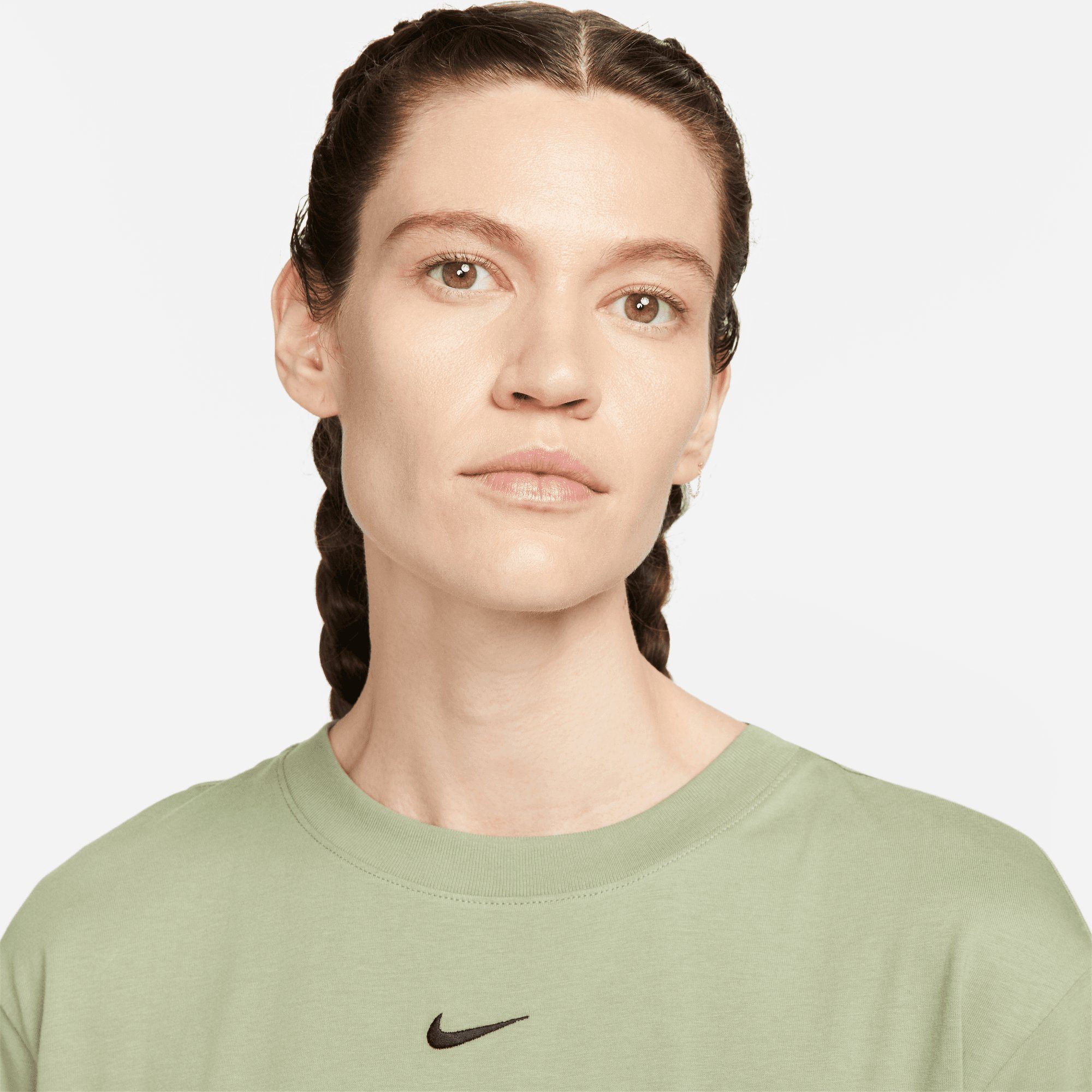 DRESS Sportswear SHORT-SLEEVE Sommerkleid WOMEN'S ESSENTIAL Nike OIL GREEN/BLACK
