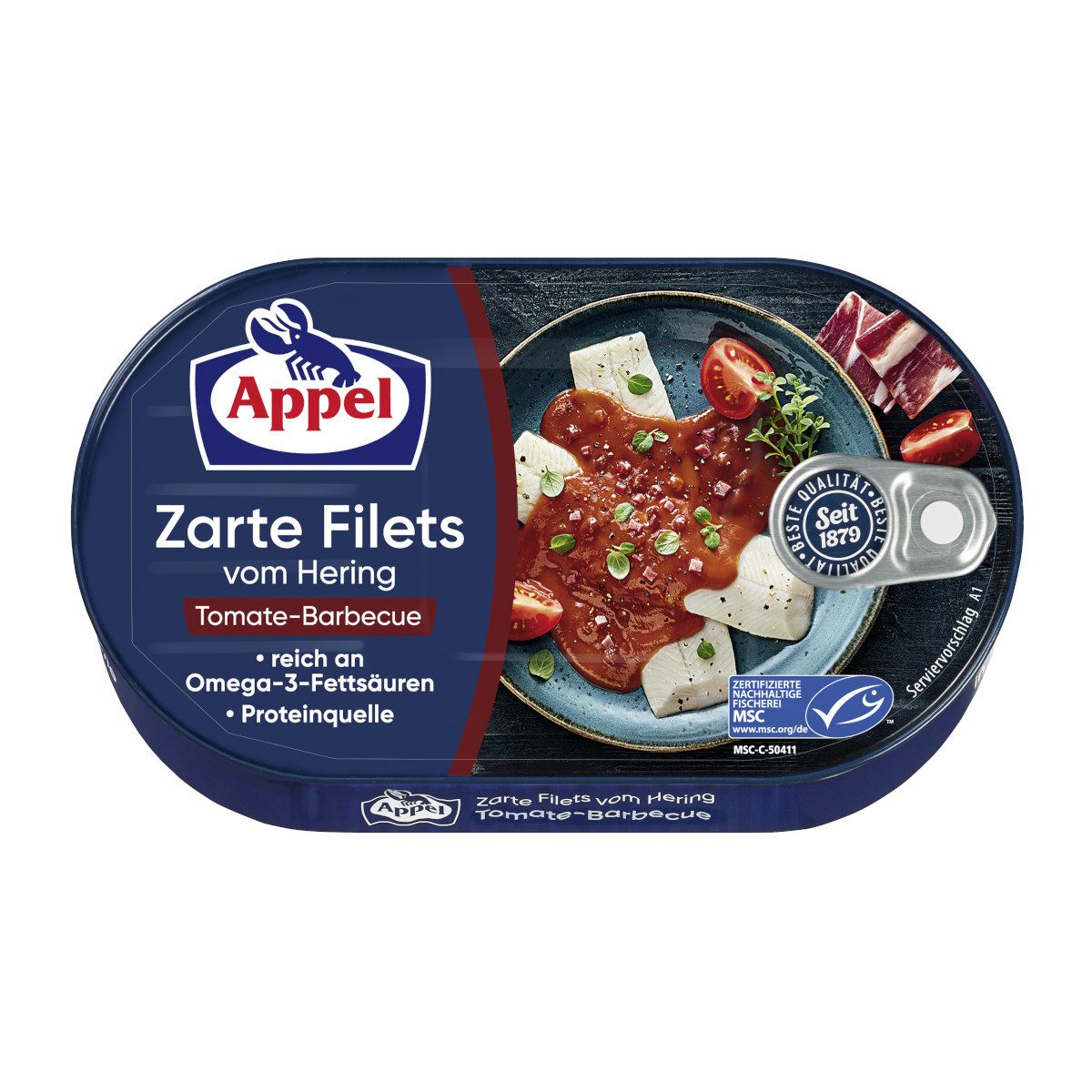 Appel Fertiggericht, Appel MSC Heringsfilets Tomate-Barbecue Packung 200g