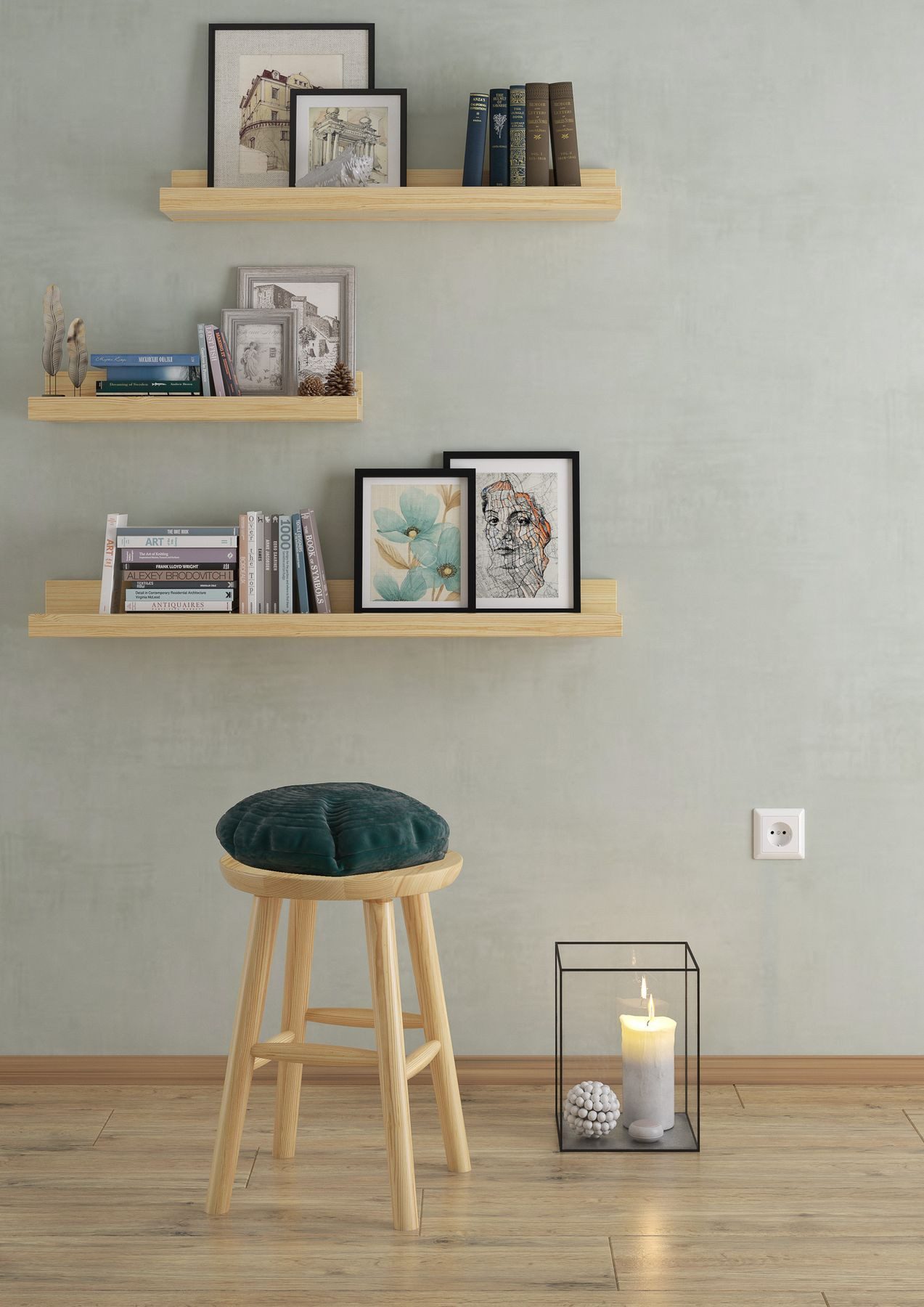 ERST-HOLZ Arbeitshocker Runder Holz-Hocker als Beistelltisch oder Blumenhocker aus Kiefer