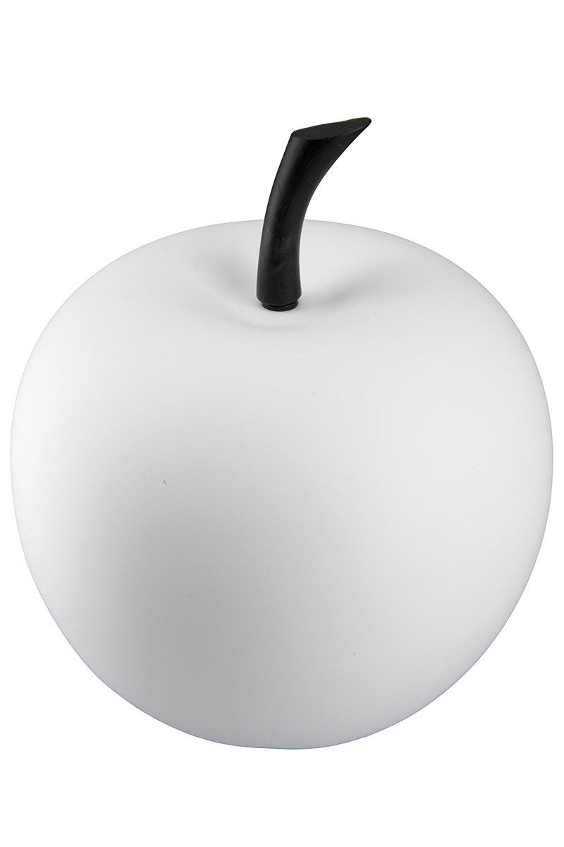 GILDE Dekoobjekt Apfel "Portofino" matt weiß Ø 27 cm Höhe 26 cm