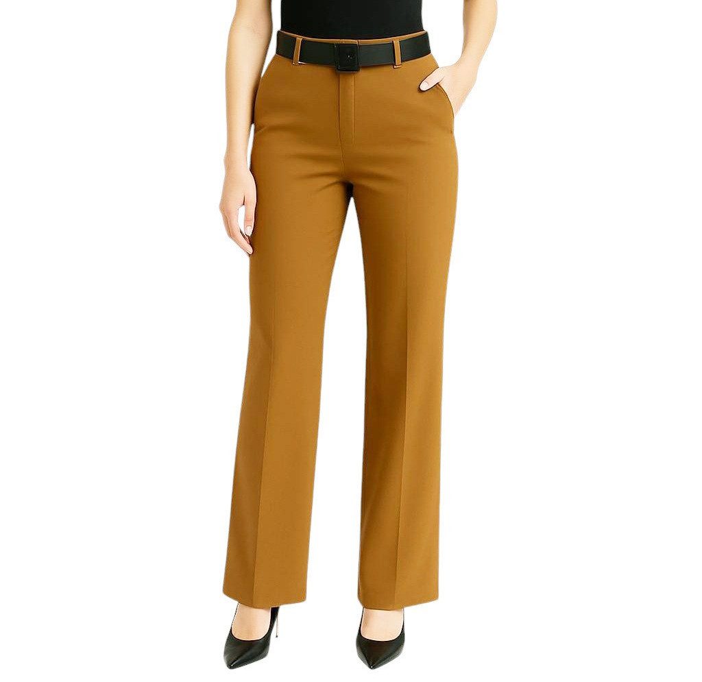 Mississhop Stretch-Hose Elegante Damenhose mit Gürtel und geradem Bein