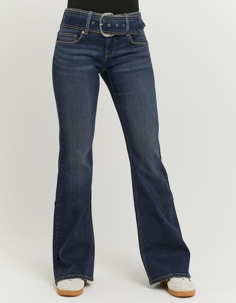 Tally Weijl Bootcut-Jeans SPADECINTY Baumwollmischung, Mid Waist mit Bootcut und Gürtel