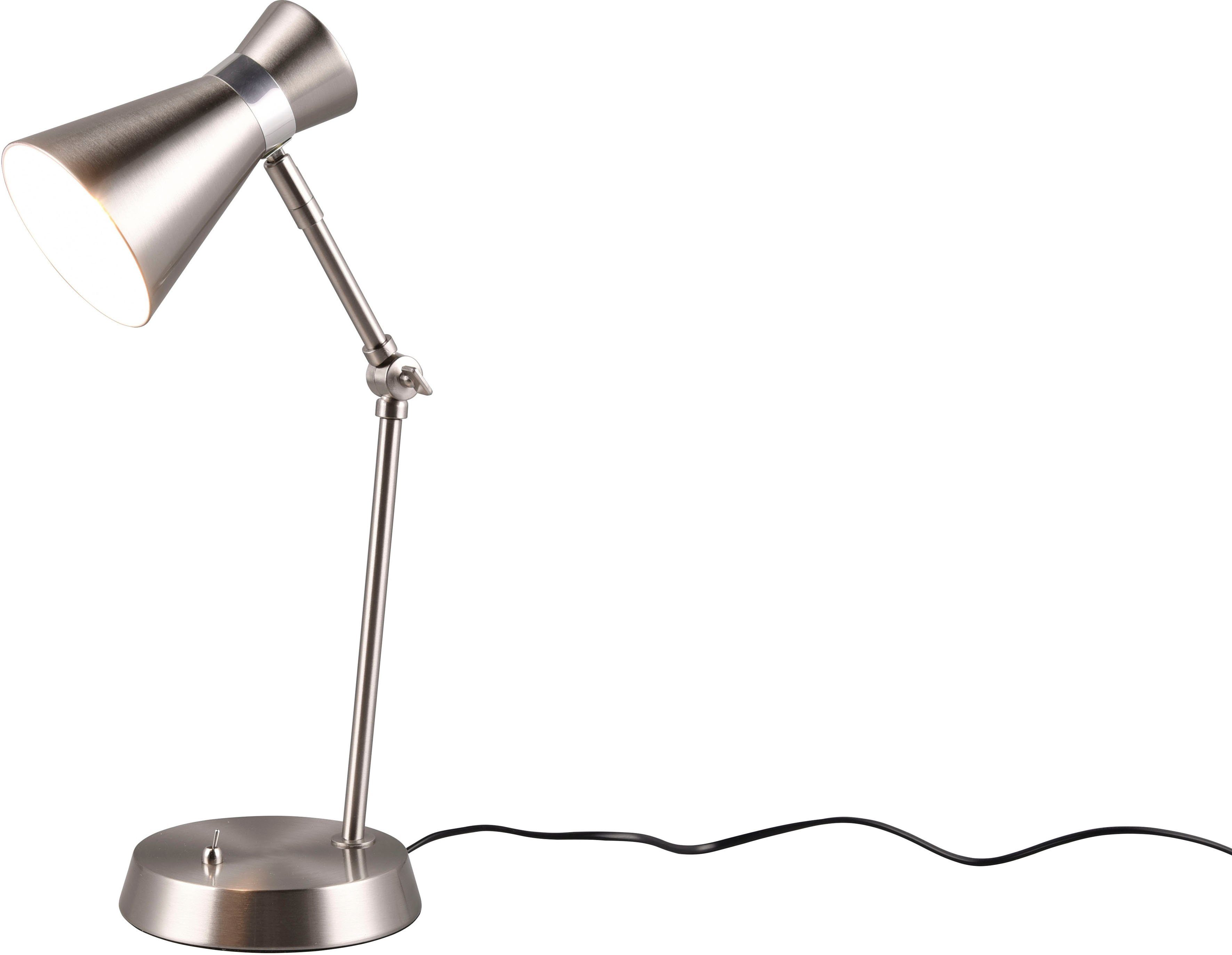 TRIO Leuchten Schreibtischlampe Enzo, Ein-/Ausschalter, ohne Leuchtmittel,  warmweiß - kaltweiß, Tischlampe mit Kippschalter, exkl E27 Leuchtmittel  (10W), verstellbar, bequeme Bedienung per Kippschalter am Leuchtenfuß