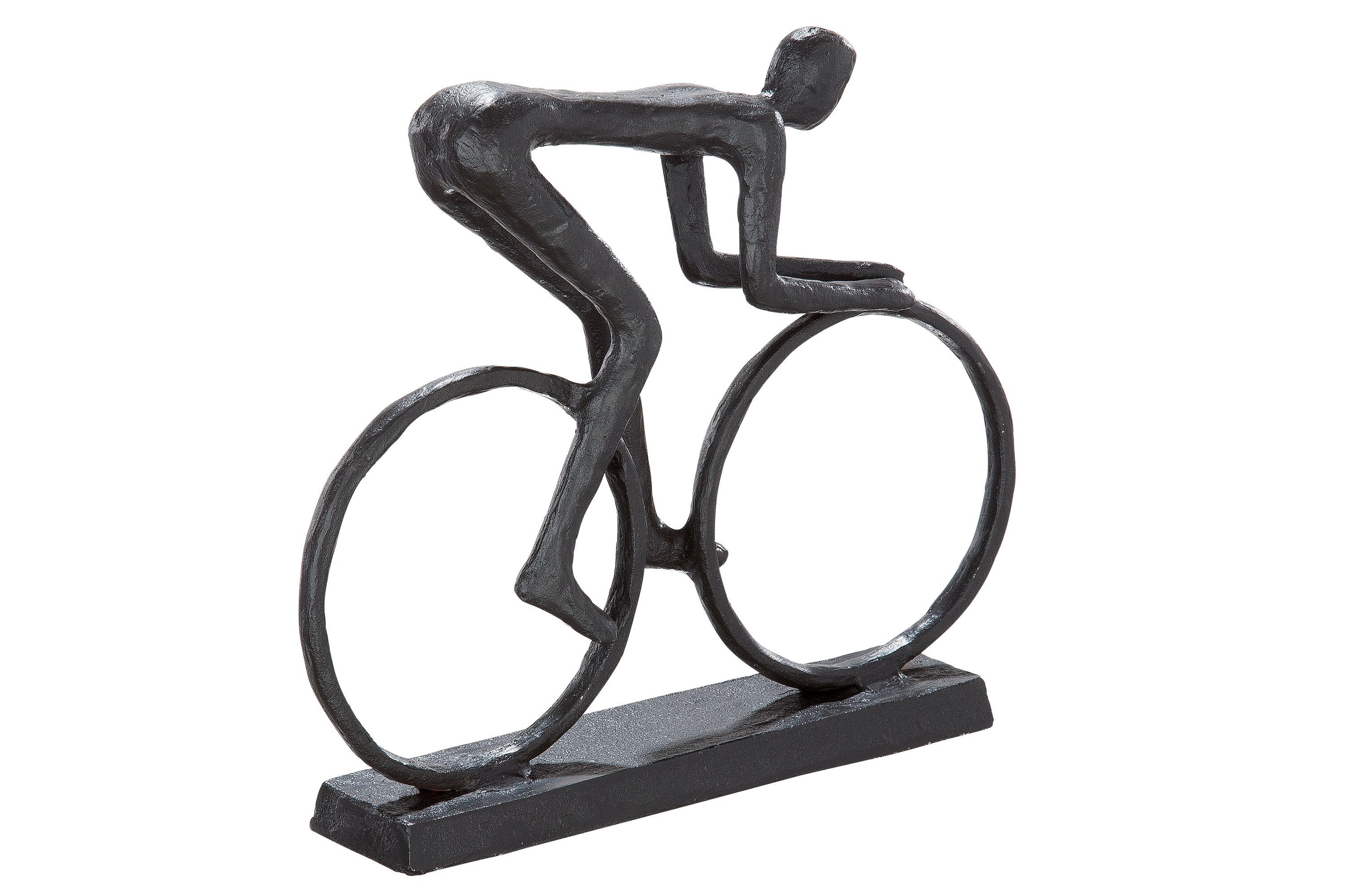 GILDE Skulptur RACER Skulptur - braun - Eisen - H. 15cm x B. 17,5cm - Figur (1 Stück), Metallfigur Fahrrad - Dekoskulptur, stilvolle Figur für Ihr Zuhause