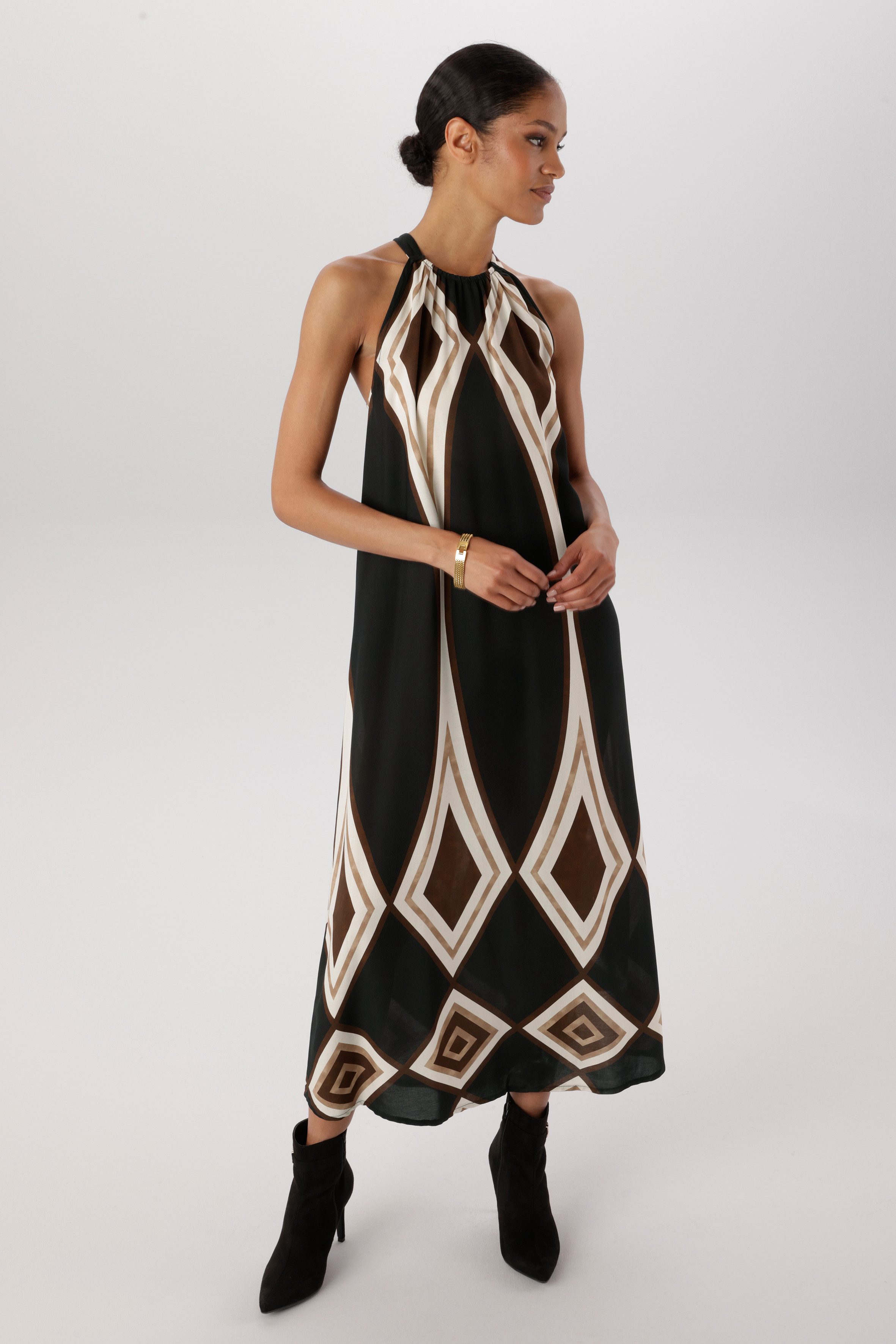 Aniston SELECTED Sommerkleid locker fallender Schnitt mit grafischen Muster - NEUE KOLLEKTION