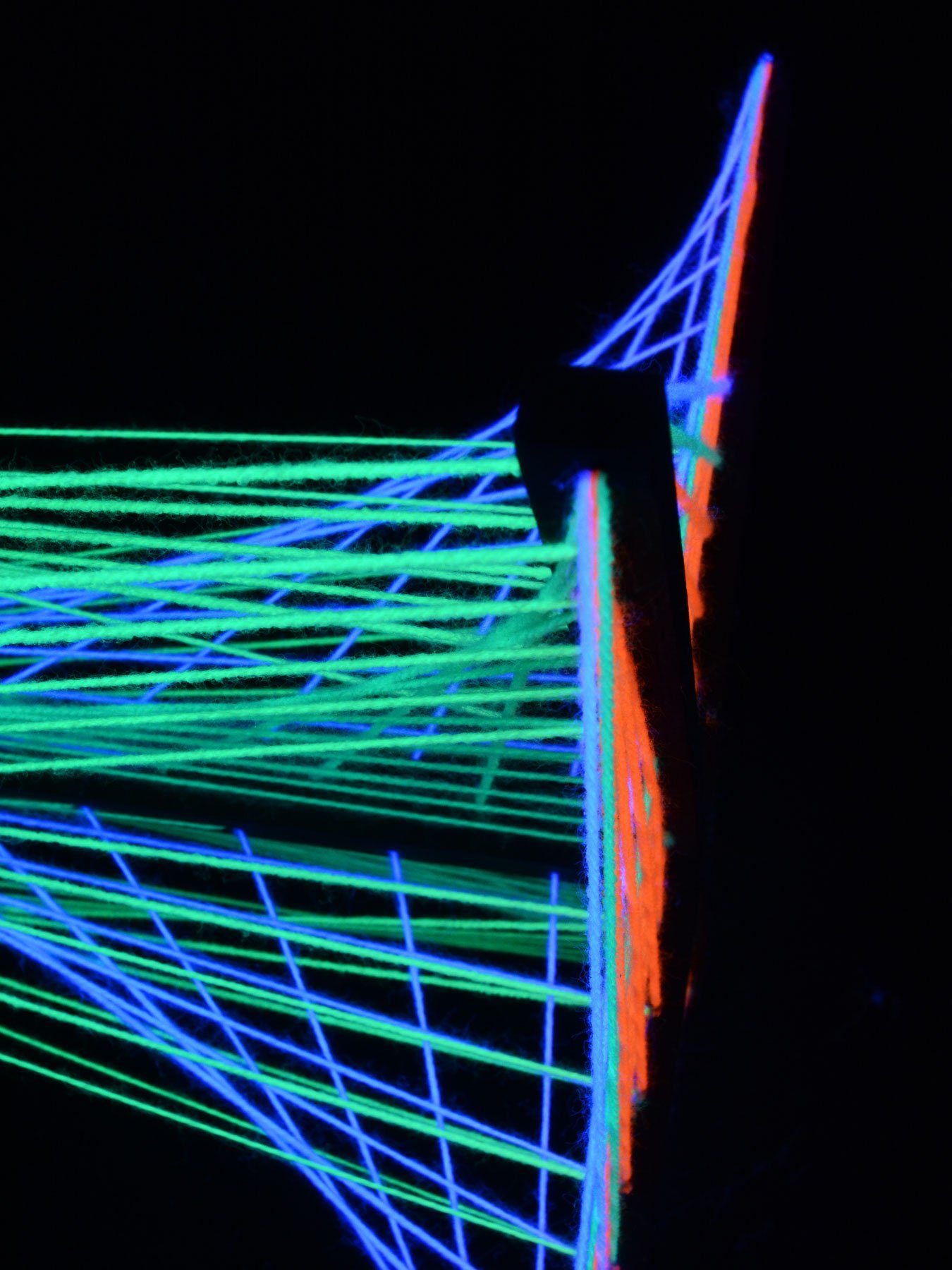 60cm, Fadendeko "Timelapse Schwarzlicht unter Cosmic Dekoobjekt StringArt Schwarzlicht UV-aktiv, leuchtet PSYWORK Star", 3D